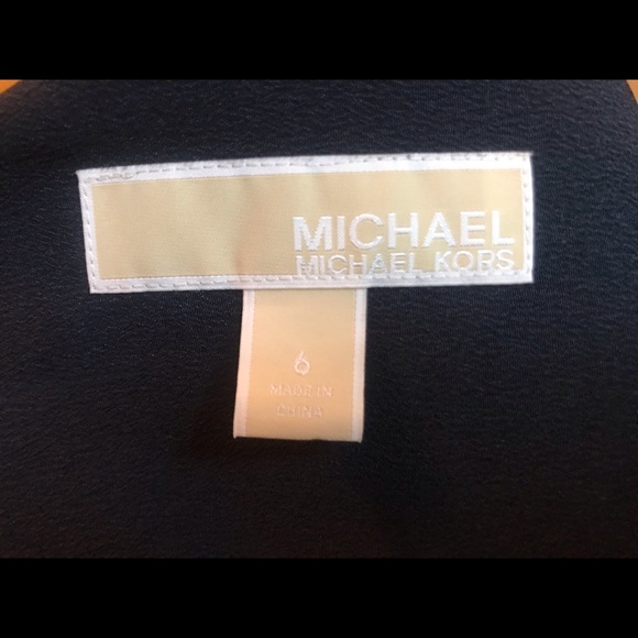 Michael Kors Shirt Dress (Sz. 6) Blue Leopard Print - Picture 5 of 6